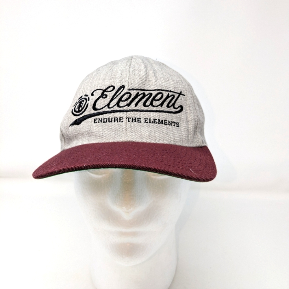 Element Men's All Star Snap Back Hat Gray And Garnet  OSFM